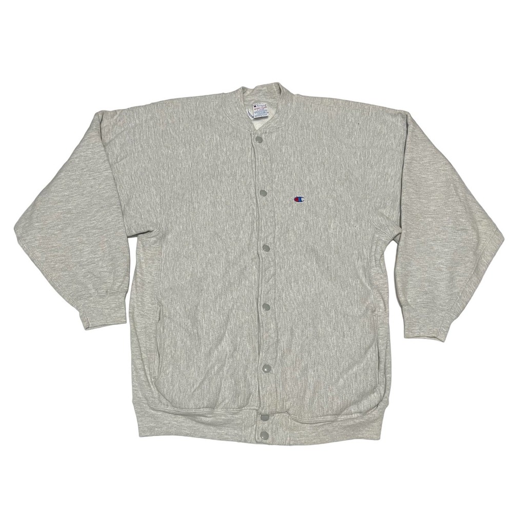 Vintage Champion Reverse Weave Snap Cardigan Size XL Grandpa